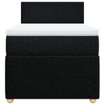 vidaXL Sommier à lattes de lit avec matelas Noir 100x200 cm Tissu