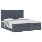 VidaXL Cadre de lit ottoman avec matelas gris foncé 180x200cm velours