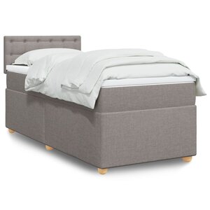 vidaXL Sommier à lattes de lit avec matelas Taupe 90x200 cm Tissu