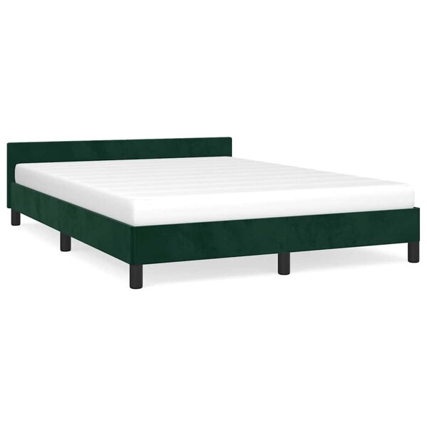 vidaXL Cadre de lit sans matelas vert foncé 140x200 cm velours