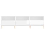 vidaXL Meuble TV blanc brillant 150x30x44 5 cm bois d'ingénierie