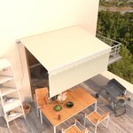 Vidaxl auvent manuel rétractable avec store 3x2 5 m crème