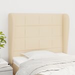 vidaXL Tête de lit avec oreilles Crème 83x23x118/128 cm Tissu