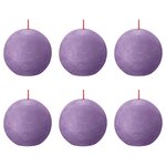Bolsius Bougies boule rustiques Shine 6 Pièces 76x71 mm Violet vibrant