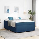 vidaXL Cadre de lit avec matelas Bleu 140 x 200 cm tissu