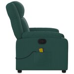 vidaXL Fauteuil de massage inclinable Vert foncé Tissu