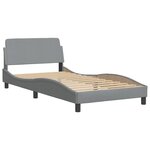 vidaXL Lit avec matelas Dover gris clair 100x200 cm tissu
