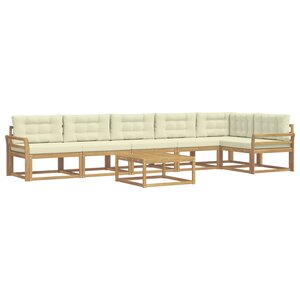 vidaXL Ensemble de canapés d'extérieur 7 Pièces Blanc et crème