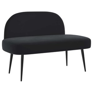 vidaXL Banc rembourré avec dossier Noir 110 x 60 x 76 cm Velours