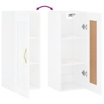 vidaXL Armoire murale blanc brillant 34 5x34x90 cm bois d'ingénierie
