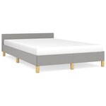 vidaXL Cadre de lit avec tête de lit Gris clair 120x200 cm Tissu