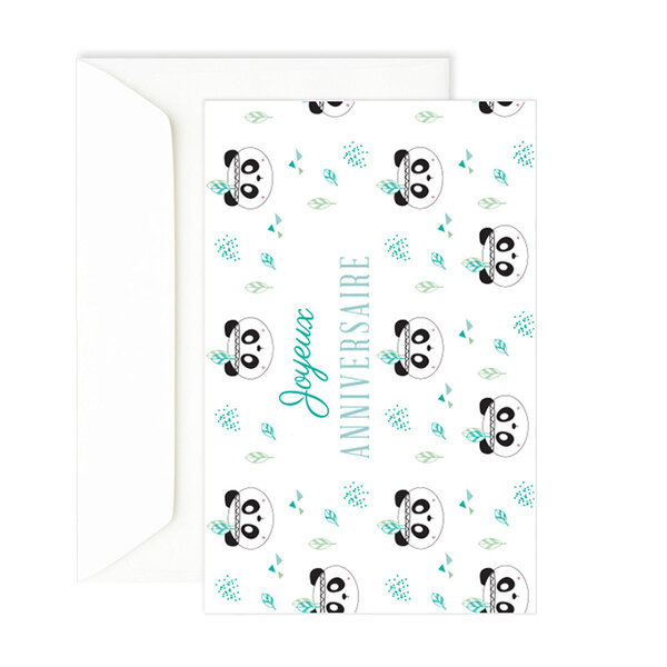 Carte anniversaire enfants panda
