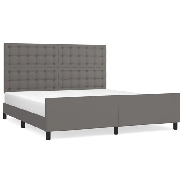 vidaXL Cadre de lit avec tête de lit Gris 160x200 cm Similicuir