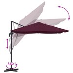 vidaXL Parasol déporté Rouge Bordeaux Polyester  Acier Grand