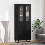 vidaXL Haut Armoire 2 Pièces Chêne noir Bois Aggloméré et Verre