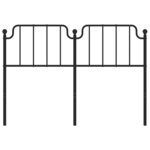 vidaXL Tête de lit métal noir 160 cm