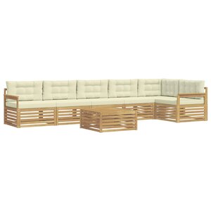 vidaXL Ensemble de canapés d'extérieur 7 pc Blanc et crème