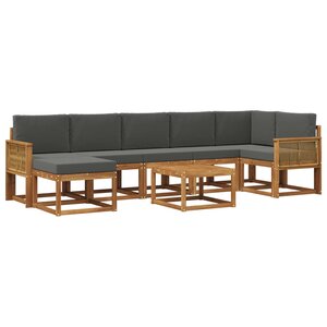 vidaXL Ensemble de canapés d'extérieur 8 pc Naturel et Anthracite