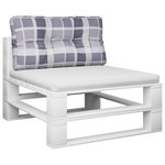 vidaXL Coussin de palette motif à carreaux gris 70x40x12 cm tissu