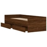 vidaXL Cadre de lit avec tiroirs chêne marron 90x200 cm