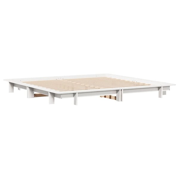 vidaXL Cadre de lit sans matelas blanc 160x200 cm bois de pin massif
