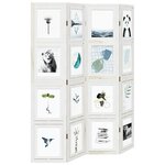 vidaXL Cloison de séparation 4 panneaux blanc bois de paulownia massif