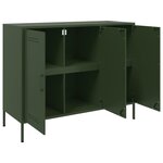 vidaXL Buffet vert olive 100 5x39x79 cm acier laminé à froid
