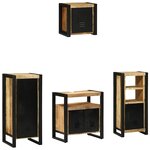 vidaXL Ensemble de mobilier de salle de bain avec étagère 4 Pièces
