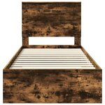 vidaXL Cadre de lit Chêne fumé 90 x 190 cm Bois d'ingénierie
