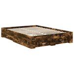 vidaXL Cadre de lit Chêne fumé 140 x 200 cm Bois d'ingénierie