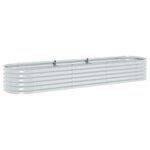 vidaXL Lit surélevé de jardin 320x80x44 cm Acier galvanisé Argenté
