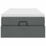 vidaXL Cadre de lit ottoman avec matelas gris foncé 80x200 cm tissu