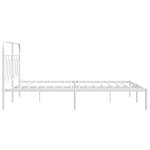 vidaXL Cadre de lit métal sans matelas et tête de lit blanc 135x190 cm