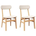vidaXL Chaises à manger coussins 2 Pièces bois massif caoutchouc