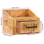 vidaXL Table de nuit 40x30x30 cm en bois brut de manguier