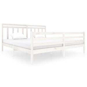vidaXL Cadre de lit sans matelas blanc bois massif 200x200 cm