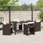 vidaXL Ensemble de salle à manger pour jardin 5 Pièces Marron polyrotin