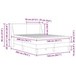 vidaXL Cadre de lit avec matelas Gris clair 140 x 200 cm Polyester