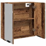 vidaXL Armoire à miroir de salle de bain vieux bois 64x20x66 5 cm