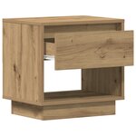Table de chevet vidaXL en chêne artisanal 45x34x46 cm en bois d'ingénierie