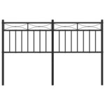 vidaXL Tête de lit métal noir 135 cm