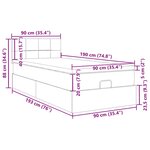 vidaXL Cadre de lit ottoman et matelas gris clair 90x190 cm tissu