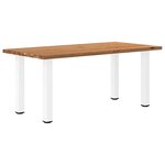 vidaXL Table à manger marron clair bois de chêne massif rectangulaire