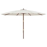 vidaXL Parasol de jardin avec mât en bois sable 400x273 cm