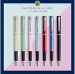 Waterman graduate allure stylo plume   laque noire satinée  plume fine  cartouche encre bleu  coffret cadeau