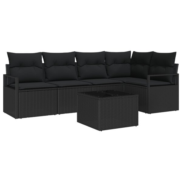 Set de canapé de jardin 6 pièces vidaXL avec coussins en rotin beige
