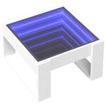 vidaXL Table basse avec LED infini blanc 50x53x30 cm