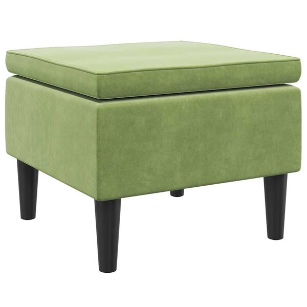 vidaXL Tabouret avec pieds en bois Vert clair Velours