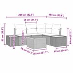 vidaXL Ensemble de canapé de jardin avec coussin 5 Pièces beige et crème