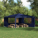 vidaXL Mur de tente de fête 2 Pièces 400 x 195 cm Bleu PE et acier
